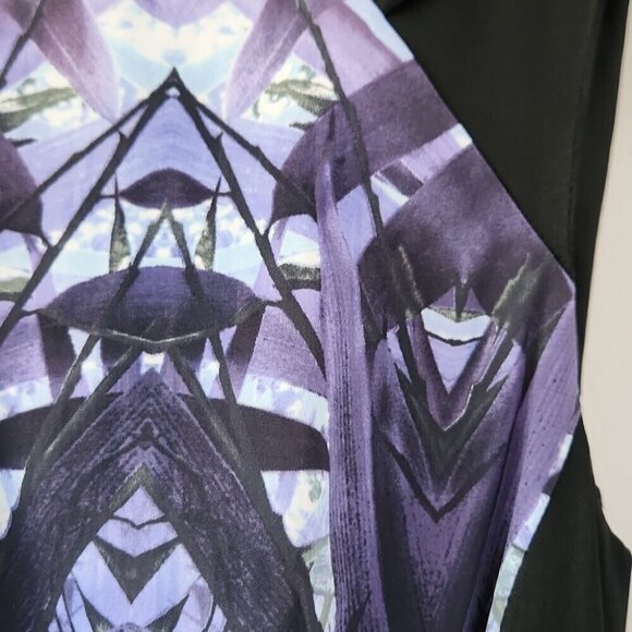 KAREN MILLEN | Blue Abstract Multi Ombre Sheath Dress sz 4 - Picture 6 of 7